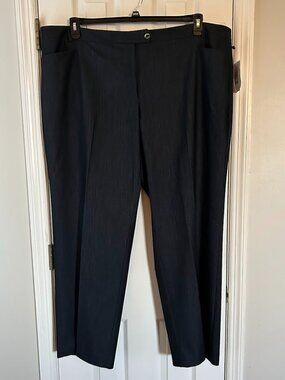 NWT Calvin Klein Women's Modern Fit Trouser Pants Dark Blue Navy Plus Sz 24W NWT